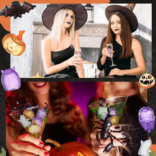 Halloween Reusable Ice Cubes Set - Ghost & 99 Other Shapes for Drinks & Decor - 100 Pieces