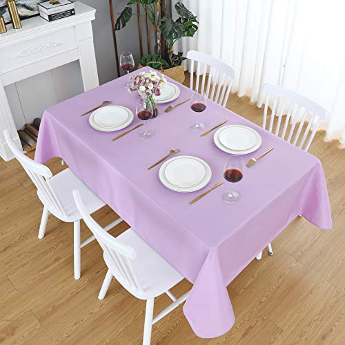 Lavender Waterproof Rectangular Tablecloth 60 x 84 Inch - Heavyweight 210 GSM Polyester