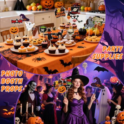 30PCS Halloween Photo Booth Props Set - Spooky Party Decorations