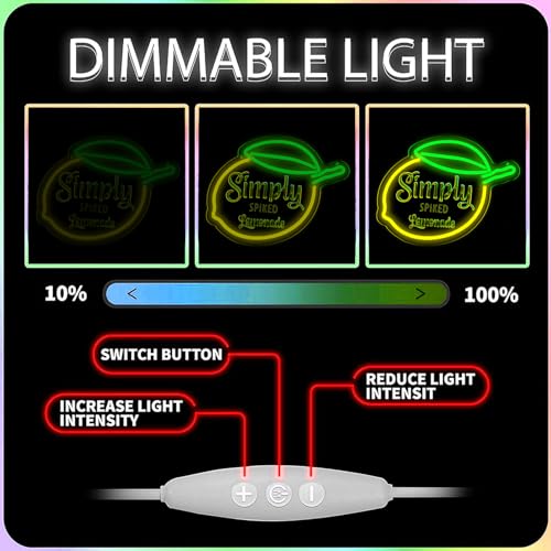 Lemonade Neon Sign Wall Decor LED Light for Kitchen Bar Party Home