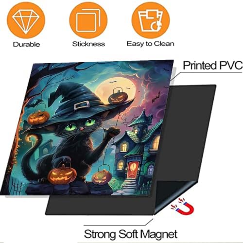 Halloween Pumpkin Theme Magnetic Dishwasher Cover - Black Cat Kitchen Decor 23" x 26"