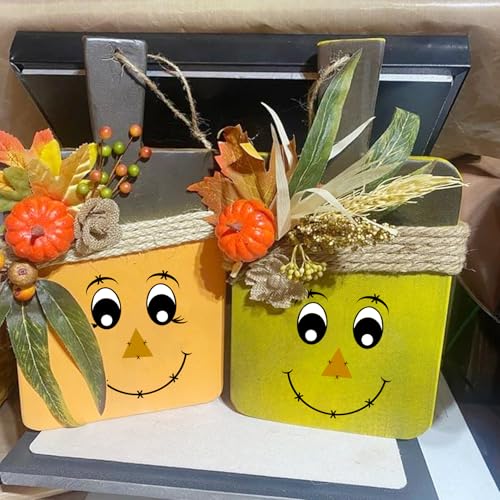 Fall Scarecrow Face Stickers Vinyl Decals for Crafts and Decorations - 24 Pieces