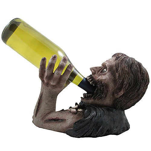 Halloween Zombie Wine Bottle Holder Decor - Ghoulish Gothic Sculpture