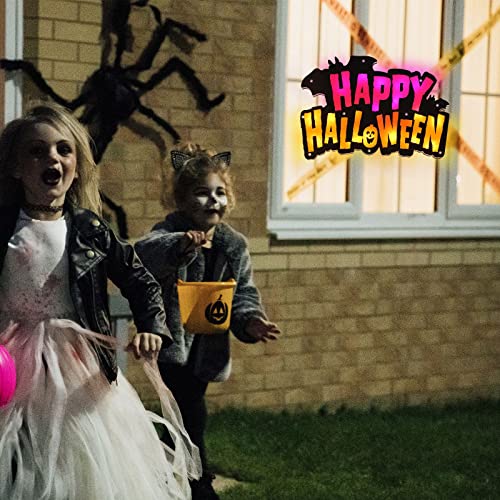 Halloween Window Silhouette Sign with 20 LED Lights - Happy Halloween Variation