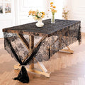Black Lace Tablecloth 60x120 Inch - Formal & Casual Decor with Variation: Black/1