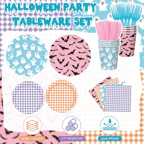 Halloween Paper Plate and Napkin Set - Candy Variation, 24 Guests
