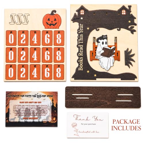 Spooky Ghost Reading Books Book Tracker Sign - Halloween Reading Decor