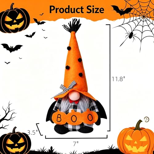 Halloween Plush Gnomes Decorations Set of 2 - Bat Boo Variation