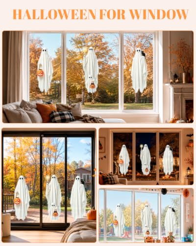 ALKB Halloween Window Clings Stickers - Ghost Halloween Window Decorations