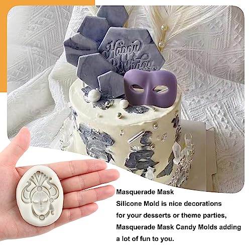 Masquerade Mask Silicone Mold Set of 5 - Cake, Candy, and Craft Decorations - Style C