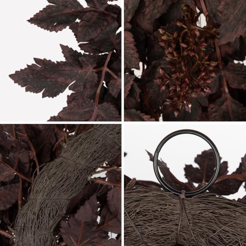 Fall Cimicifuga Wreath - 24-inch Artificial Autumn Door Decor for Indoor & Outdoor