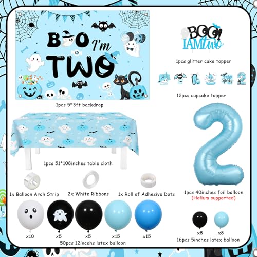 Halloween Birthday Balloon Arch Kit for 2-Year-Old Boy Party Decorations