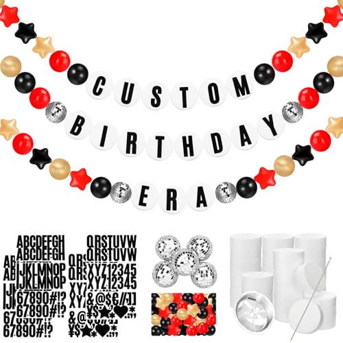 Simgoing Giant Friendship Bracelet Garland Kit - Black, Gold, Red Party Decor