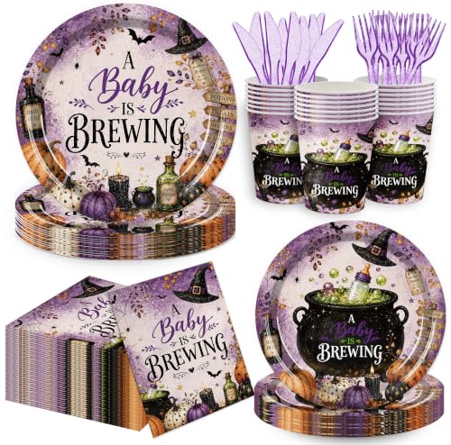Halloween Baby Shower Party Decorations Supplies for 20 Guests - Witch Theme