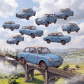 Watersay Flying Blue Car Hanging Decorations - 15 Car Set, 11.8" - Wizard Party Supplies