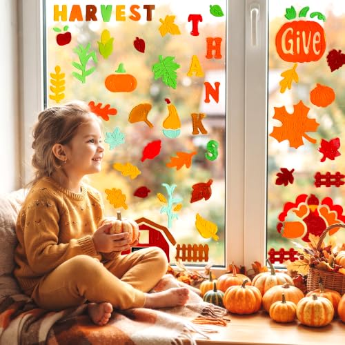 12 Sheets Gel Window Clings Assorted Holiday Decorations for Windows