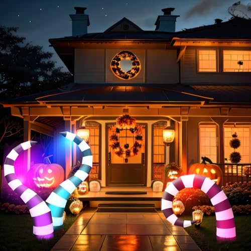 Halloween Inflatable Worm Yard Decoration Set - 3 Black 6 ft LED Snakes
