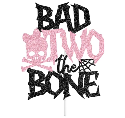 Rock & Roll 2nd Birthday Cake Topper Halloween Skull Baby Shower Decor
