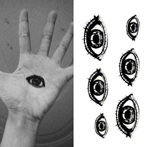 Oottati Small Cute Temporary Tattoo Horror Halloween Eye X-166 - 2 Sheets