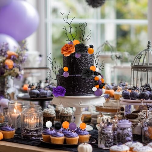 35PCS Cake Decorations Set - Flowers, Balls, Branches for Birthday Wedding Baby Shower