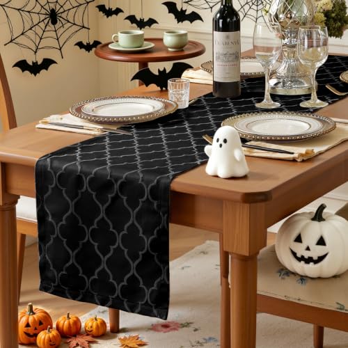 Larponder Black Halloween Table Runner - Jacquard Rectangle 13 x 72 Inches Variation of THIS listing