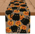 Halloween Table Runner Black Cat Pumpkins 13x72 Inch - Seasonal Kitchen Decor with Variation