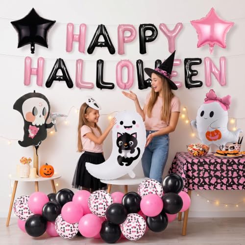 Halloween Party Balloons Set - Includes Grim Reaper, Ghost, Star & 'Happy Halloween' Balloons - Balloon-6