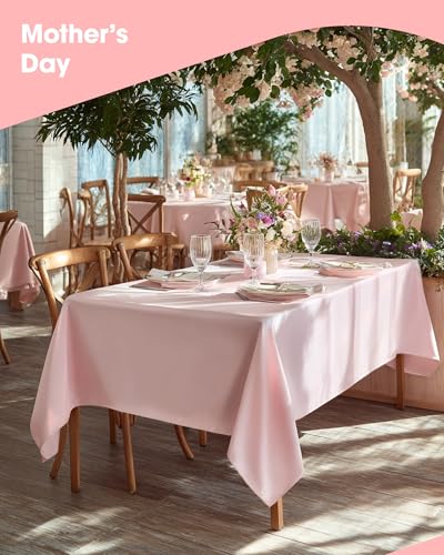 Pink Plastic Tablecloth for 6ft Tables - 15 Pack, 54 x 108 Inches, Disposable