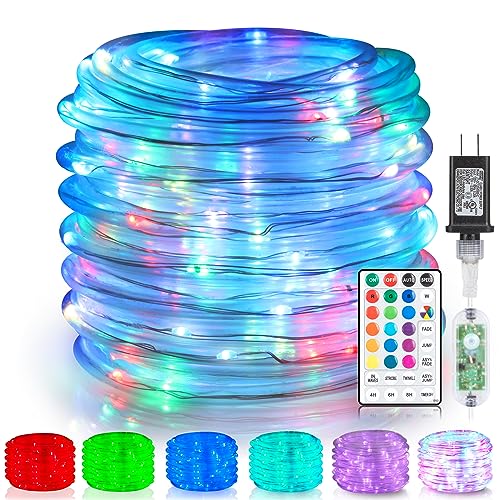 66ft 200 LED Color Changing Rope Lights - Waterproof Outdoor String Lights with Remote