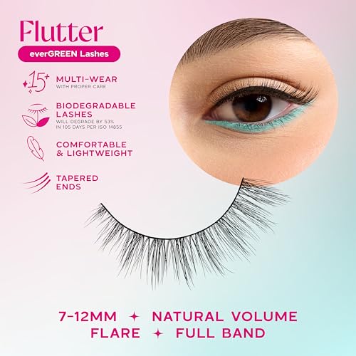 everGREEN Plant Lash Pack - Natural Wispy Full Band False Eyelashes - Flutter Multi-Pack