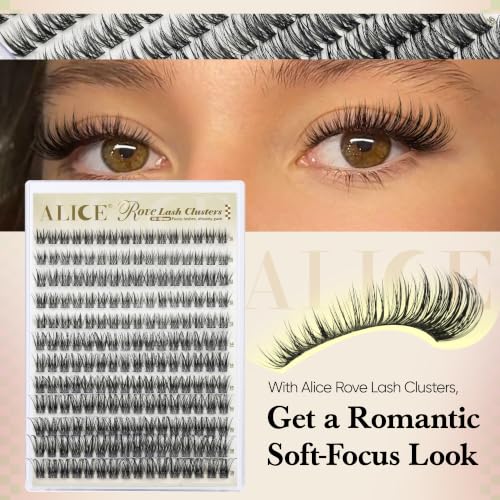 ALICE ROVE Lash Clusters Kit C- Rove - 192 False Eyelash Extensions with Bond & Tweezers