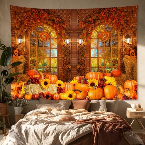 Yellow Fall Forest Tapestry Wall Hanging for Bedroom & Living Room - 40x60 Inches