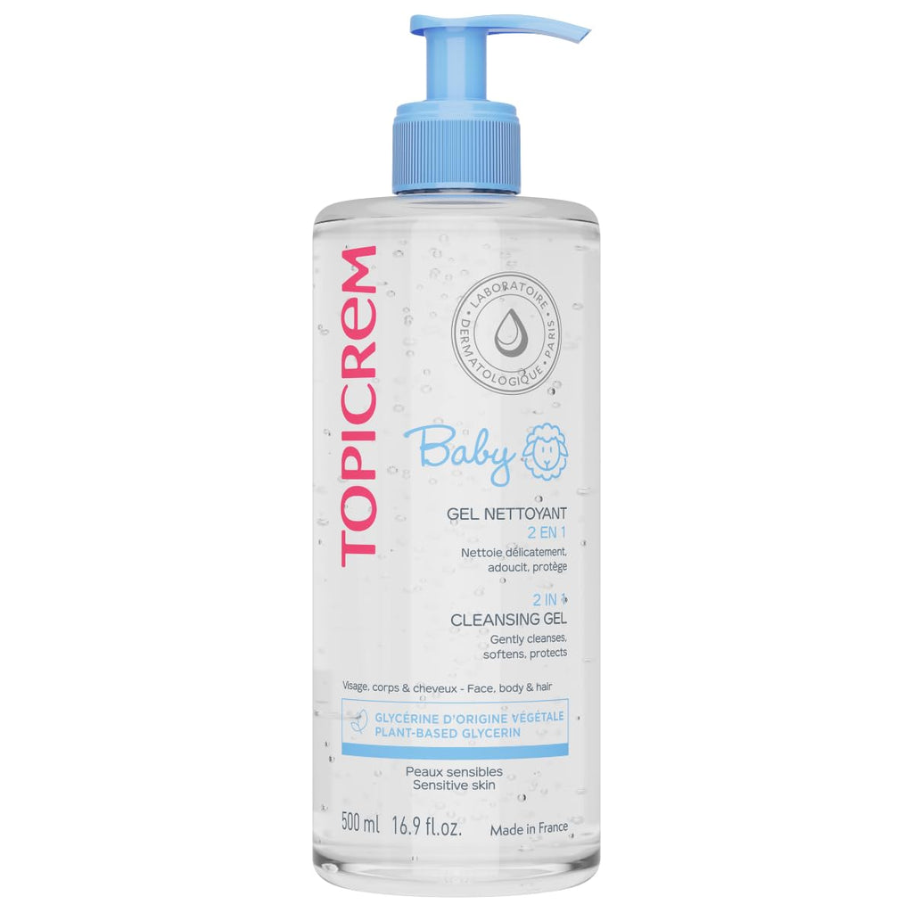 Topicrem Organic Baby Care 2-in-1 Cleansing Gel - Gentle Formula for Sensitive Skin | 500ml