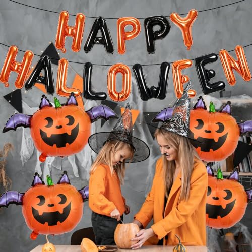 Halloween Balloons Banner with Pumpkin Balloons for Party Decorations
