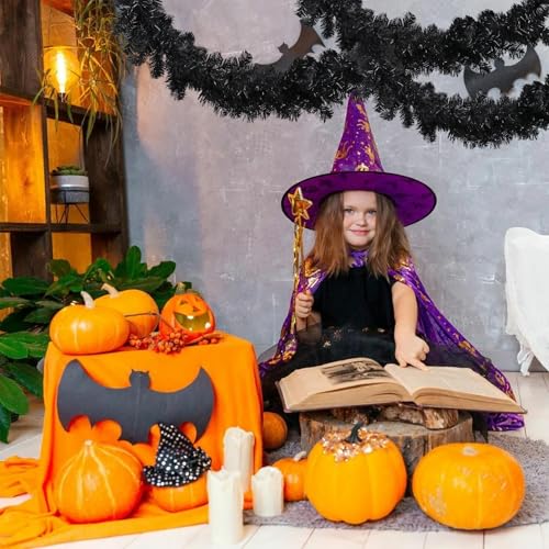 9FT Artificial Halloween Pine Garland for Home Decor and Party Decorations