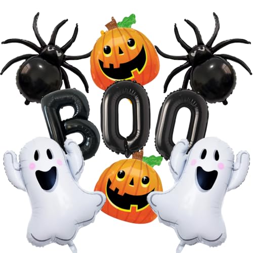 Halloween Balloons Kit Boo-12 | Black, Pumpkin, Spider, Ghost Party Decorations