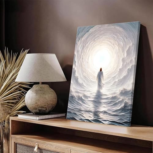 Jesus Wall Art Canvas - Walking on Water Biblical Religious Decor 12x16in - Variation: Canvas1