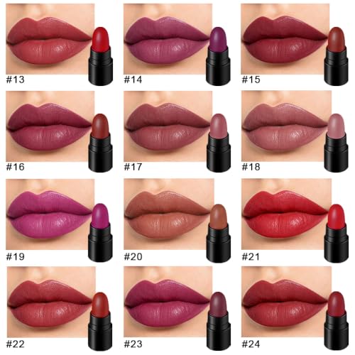 Mini Matte Lipstick Set - 12 Colors Waterproof Long Lasting Lip Balm for Women - Variation Set02