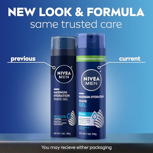 Men's Hydrating Shave Gel with Aloe Vera & Provitamin B5 - 3 Pack, 7 Oz
