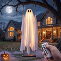 Outdoor Halloween Ghost Swing with String Lights - 5 FT Spooky Decor Kit