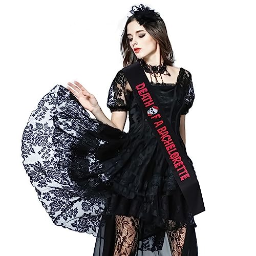 Gothic Bachelorette Sash with Halloween Elements - Death of A Bachelorette