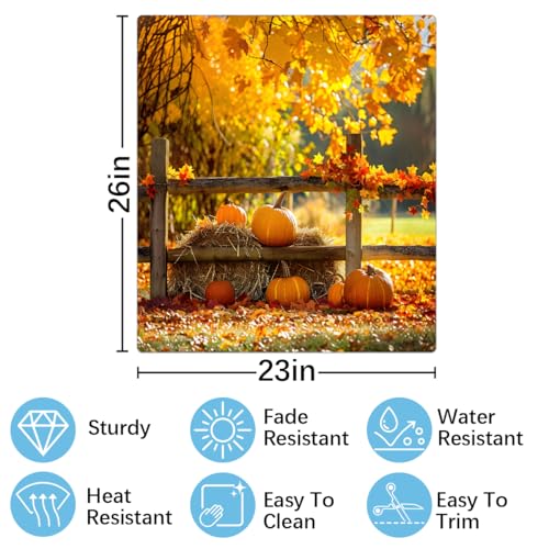 Thanksgiving Pumpkin Fall Dishwasher Magnet Cover - Scratch-Resistant Decor for Kitchen Appliances - 23x26 Inch - Variation A31