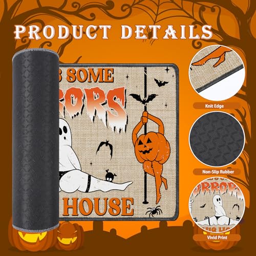 Halloween Doormat - Theres Some Horrors - 2'4" x 1'4" Rectangular Outdoor Rug with Funny Skeletons