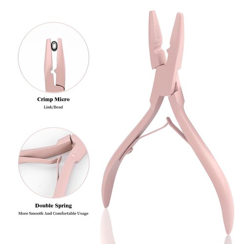 GlamorDove Hair Extension Pliers Kit Microlink Pliers for Extensions Hair Extension Beading Tool Hair Needle Pulling Hook Hair Styling Bead Closer and Remover Pliers