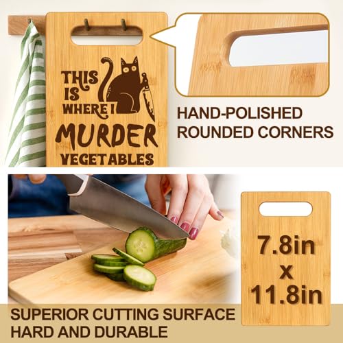Funny Black Cat Bamboo Cutting Board Kitchen Decor & Gift - Variation of THIS listing