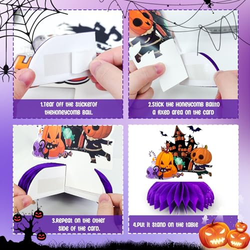 Halloween Honeycomb Centerpieces Set - 9 Festive Table Decorations for Parties
