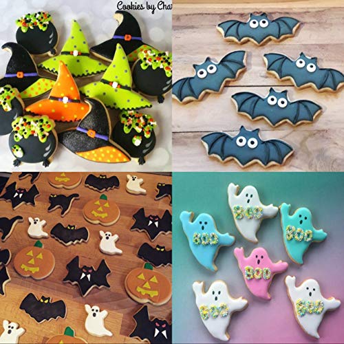Halloween Cookie Cutters Set - Witch's Hat Pumpkin Ghost Bat Cat Stainless Steel
