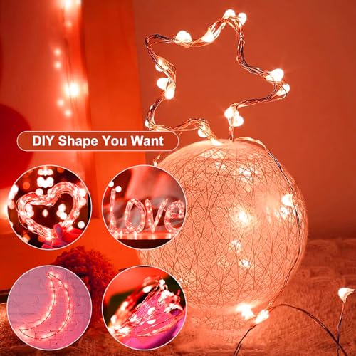 Orange Fairy Lights 8 Pack 7ft Battery Operated Waterproof Silver Wire 3 Modes Twinkle for DIY Decor