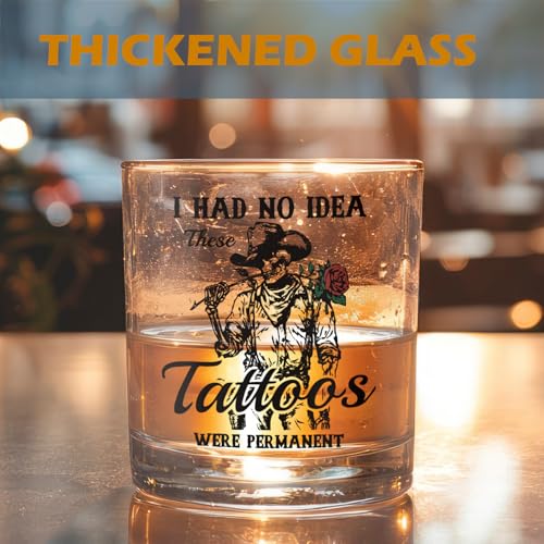 Black Cowboy Skeleton Whiskey Glass - Funny Western Halloween Gift, 10 oz