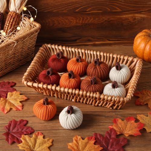 Rustic Fall Pumpkin Garland Crochet Thanksgiving Decor - 8.2 ft Colorful